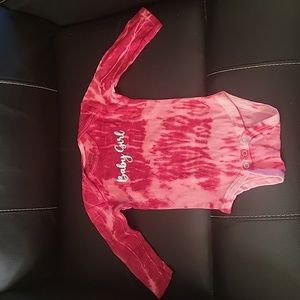 Baby Girl  red and pink tye dyed